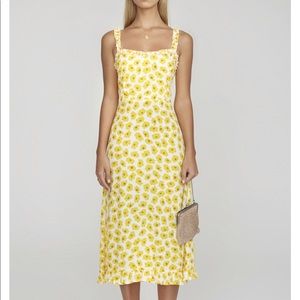 Faithfull The Brand yellow daisy dress